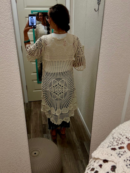 Ivory Olivia Crochet Kimono