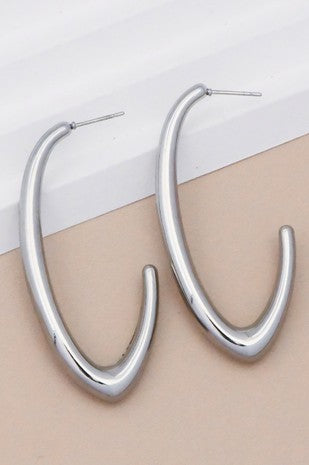 Silver non-tarnished stainless steel hoops