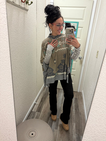 Pamela Poncho Tunic Top