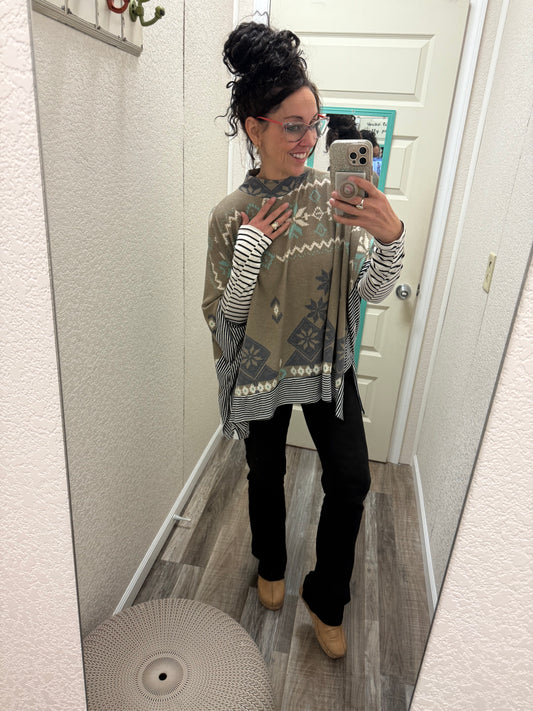 Pamela Poncho Tunic Top