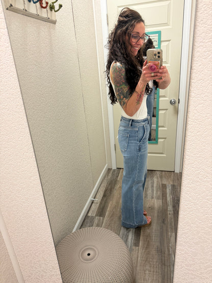 Darla Hi Rise Tummy Control Wide Flare With Wide Hem Risen Jeans