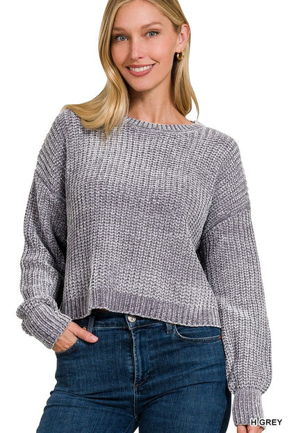 Madison Chenille Cropped Sweater