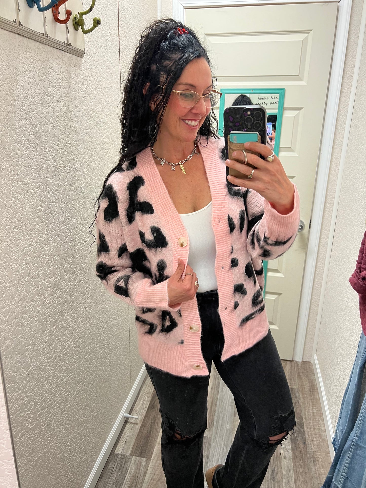 Mary Leopard V Neck Cardigan