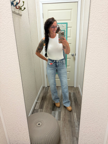 Undisputable Tummy Control Mid Rise Slim Wide Lovervet Jeans