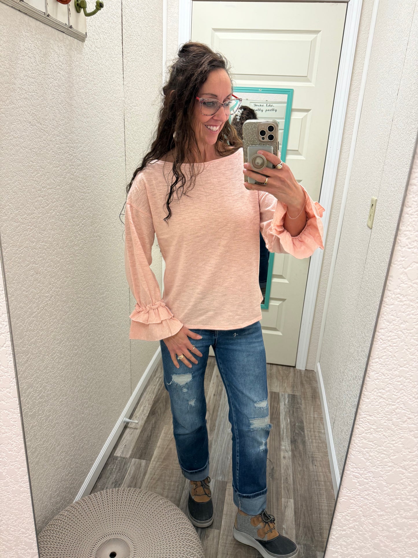 Raquel Ruffles on the Cuffs Top