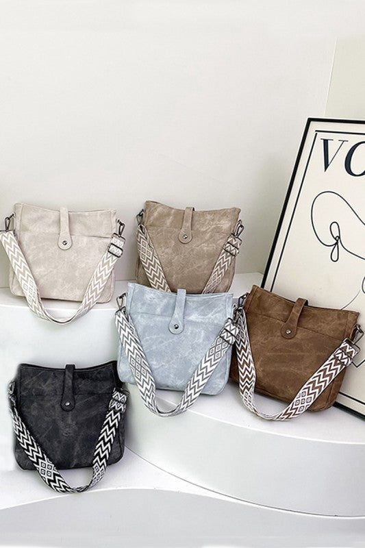 Daily - Distressed Faux Leather Crossbody Purse