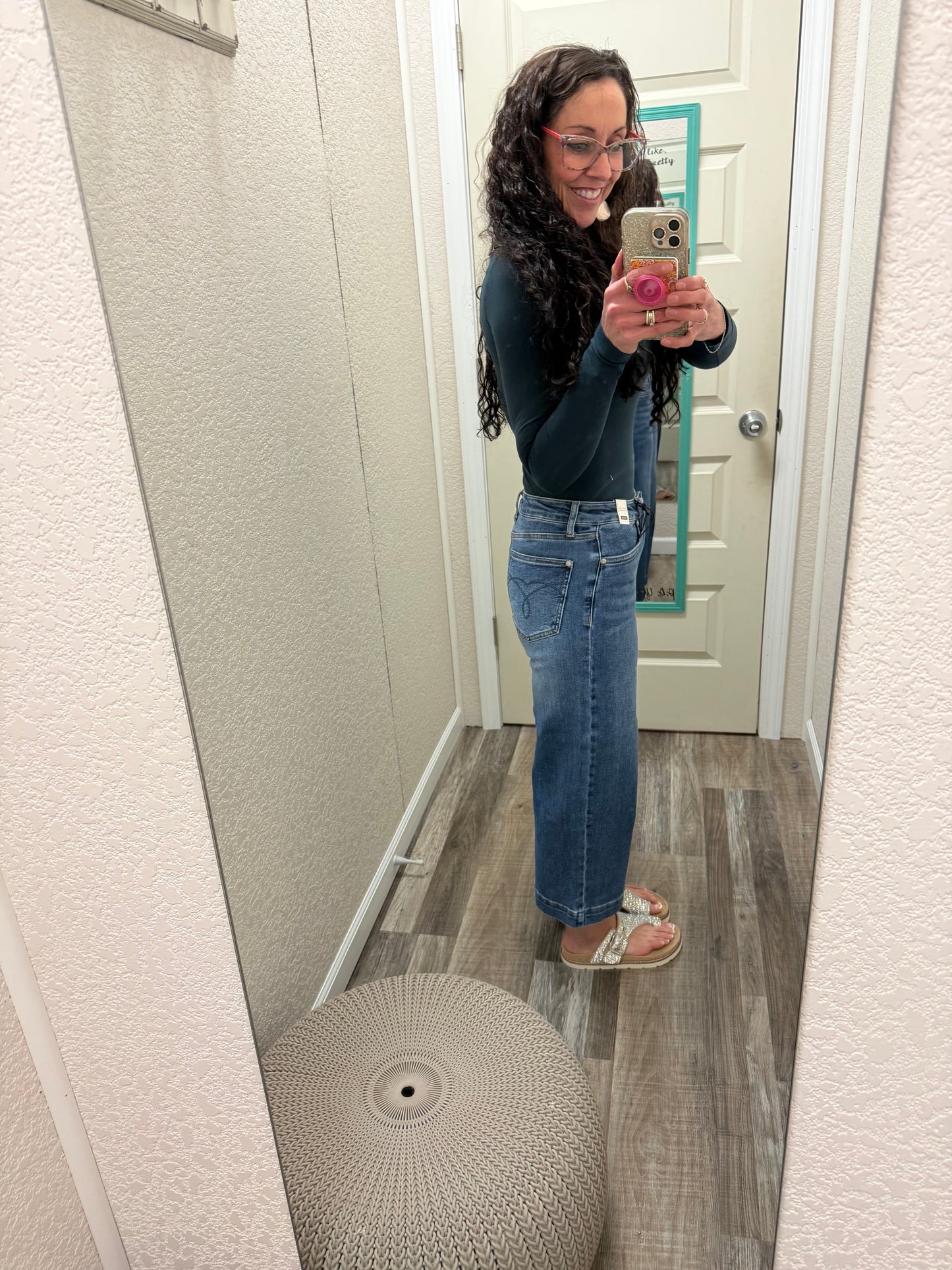 LuElla Wide Crop Vintage Pkts Mid Rise Judy Blue