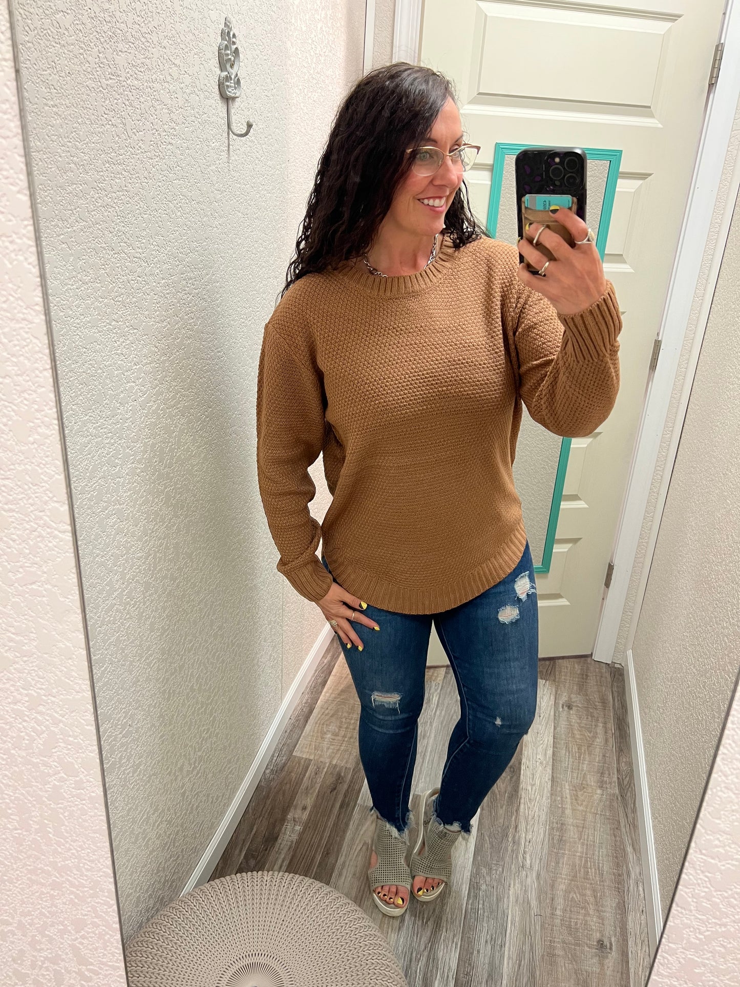 Rita - Deep Camel - Basic Sweater