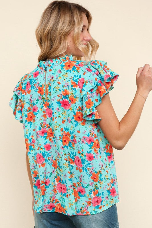 Frilly Flowers Top