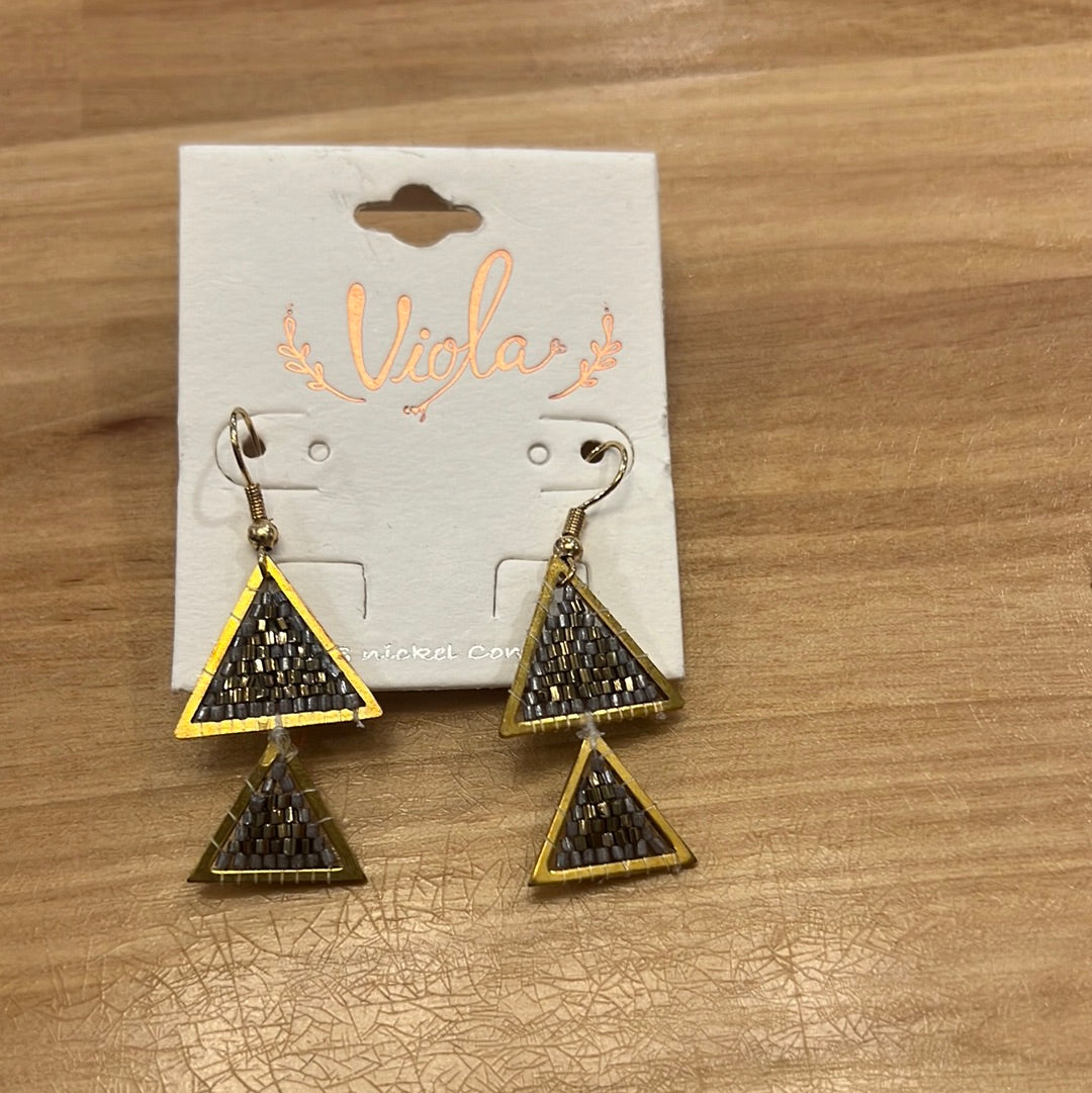 Earring Triangle (Gold/gray)