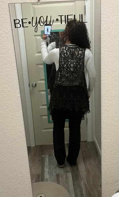 Crochet & Lace Dark Brown Vest