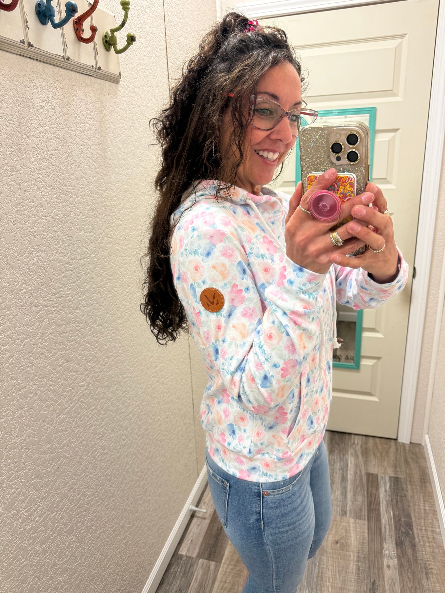 Fullzip Hoodie - watercolor floral