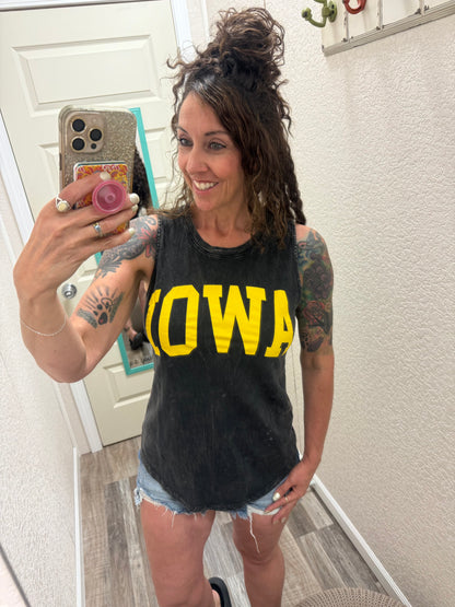 IOWA MINERAL GRAPHIC TANK TOP: Mineral Black - PreOrder