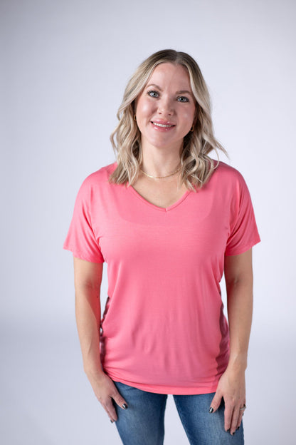 IN STOCK Chloe Cozy Tee - Sun Kissed Coral