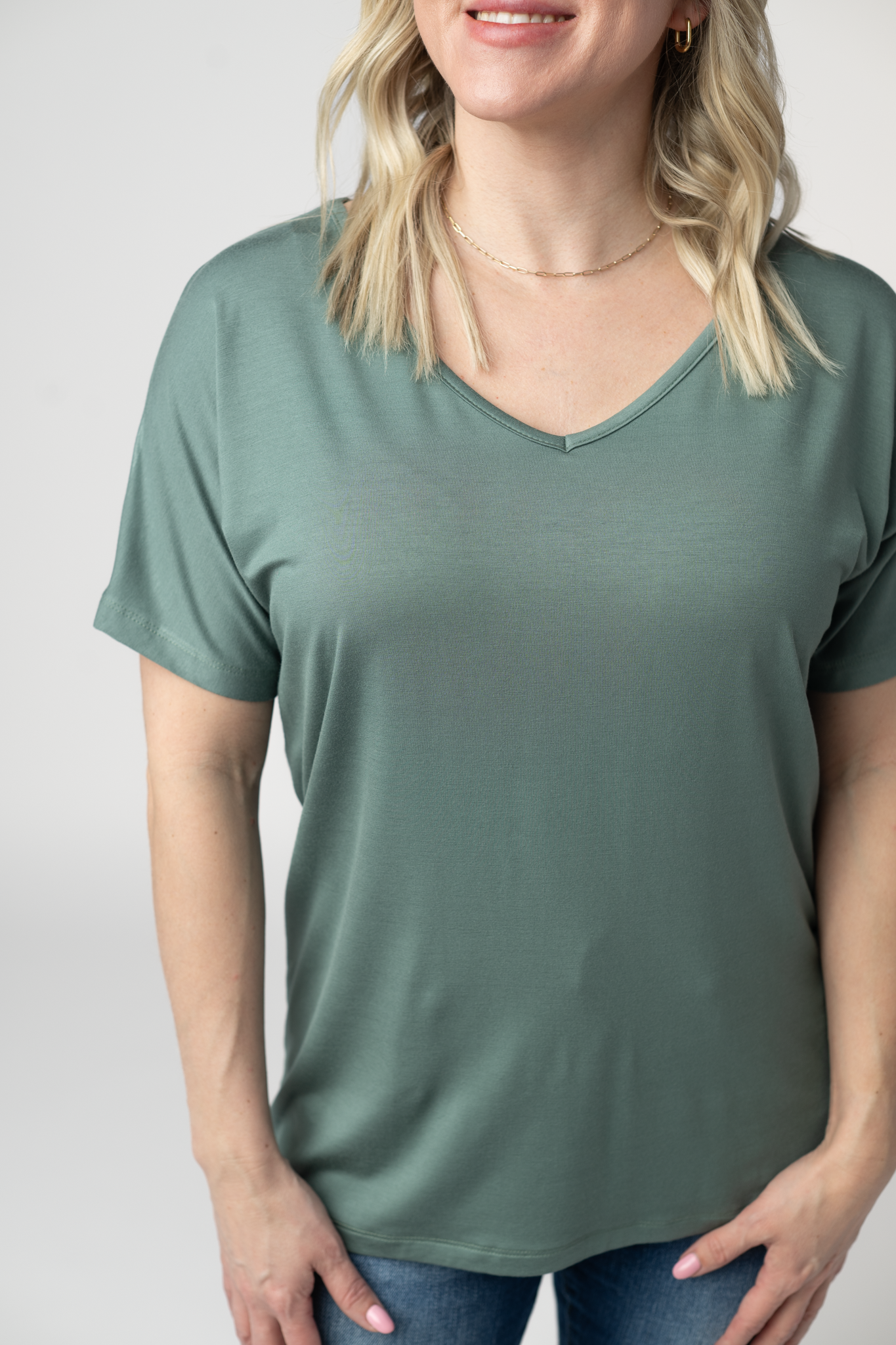 Chloe Cozy Tee - Dusty Jade