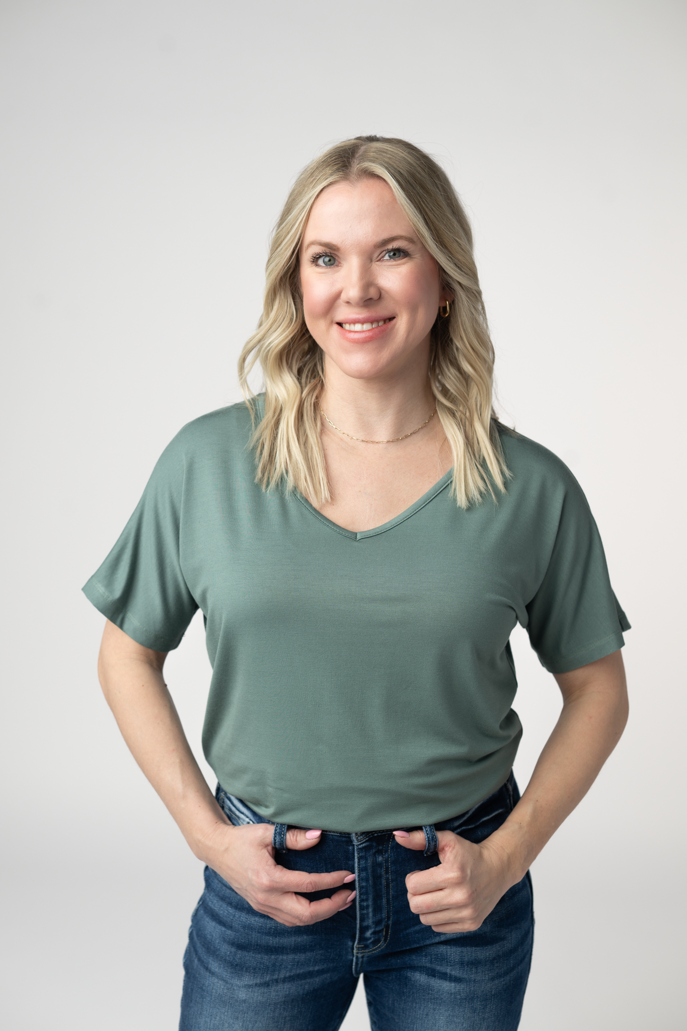 Chloe Cozy Tee - Dusty Jade