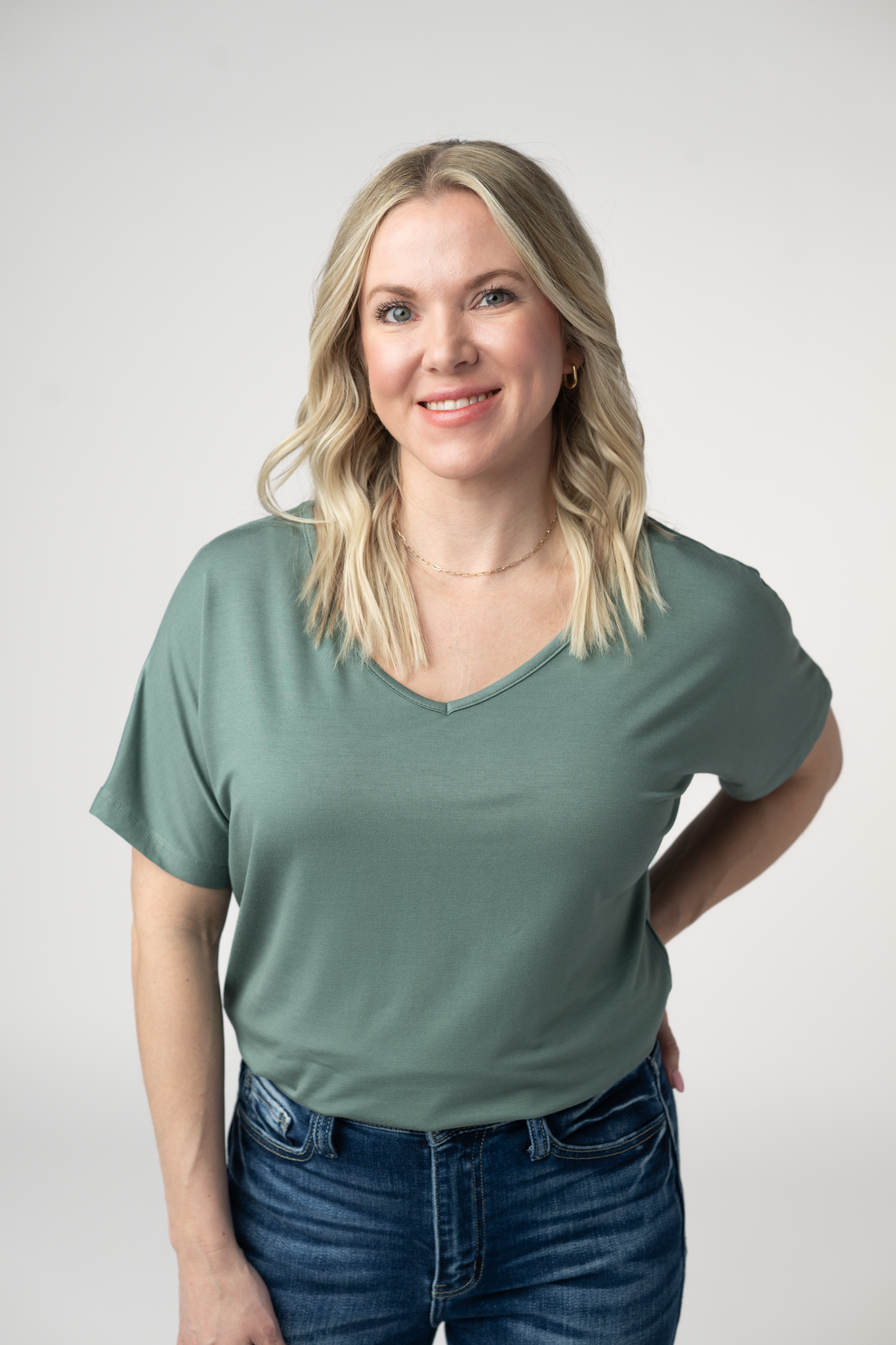 Chloe Cozy Tee - Dusty Jade