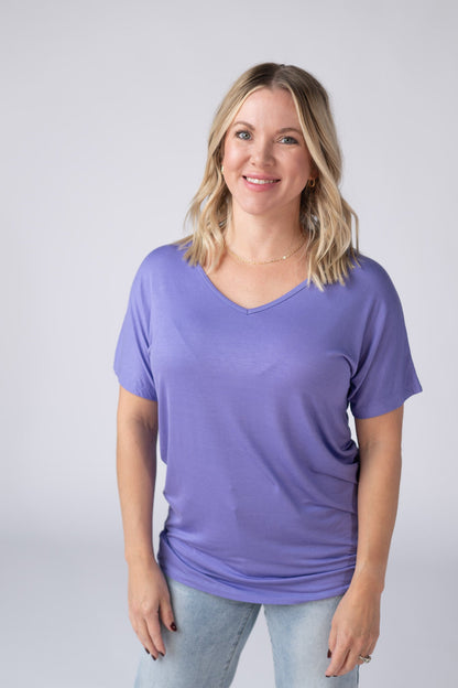 IN STOCK Chloe Cozy Tee - Periwinkle Purple