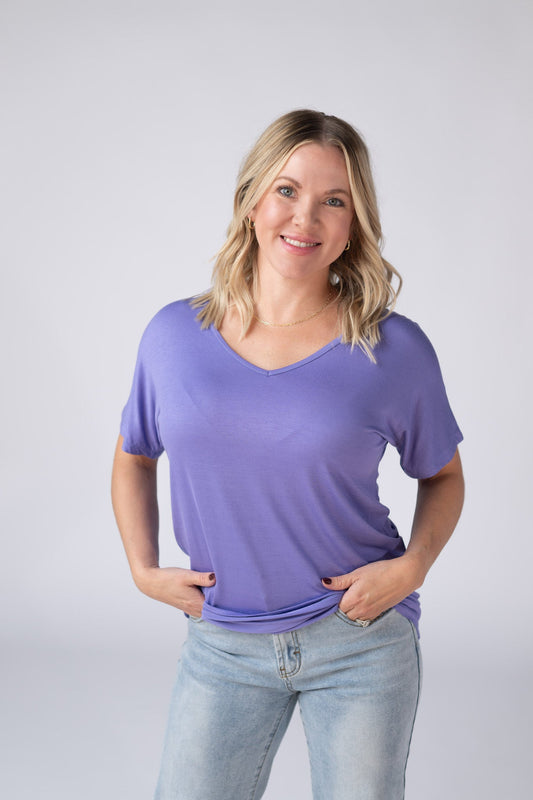IN STOCK Chloe Cozy Tee - Periwinkle Purple