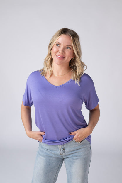 IN STOCK Chloe Cozy Tee - Periwinkle Purple
