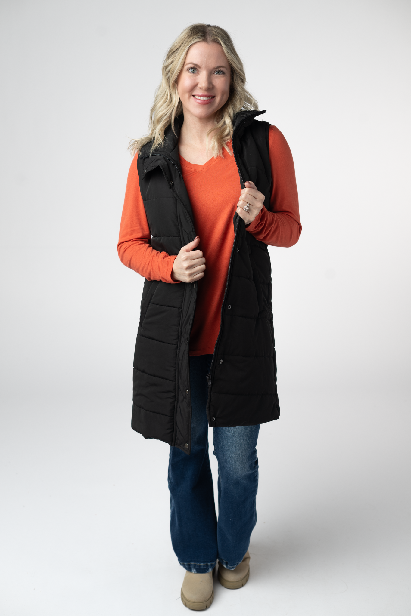 IN STOCK Harlow Long Vest - Black