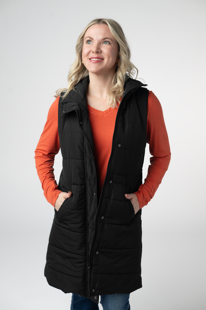 IN STOCK Harlow Long Vest - Black