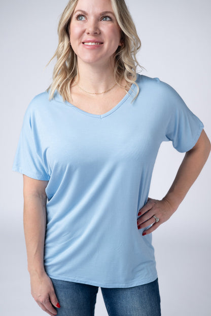 IN STOCK Chloe Cozy Tee - Sky Blue