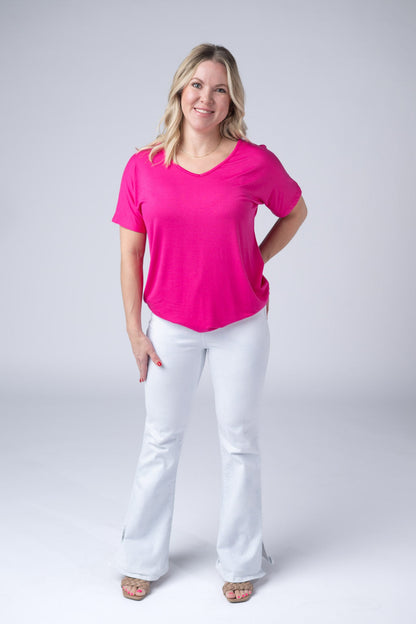 IN STOCK Chloe Cozy Tee - Hot Pink