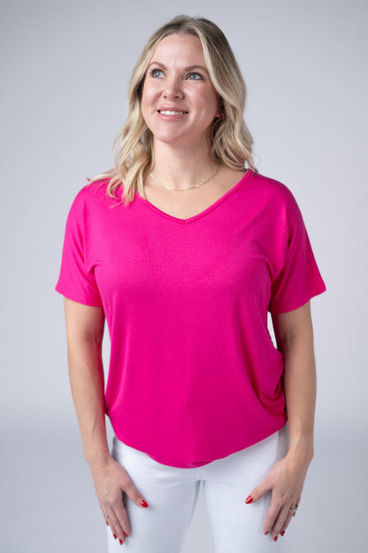 IN STOCK Chloe Cozy Tee - Hot Pink