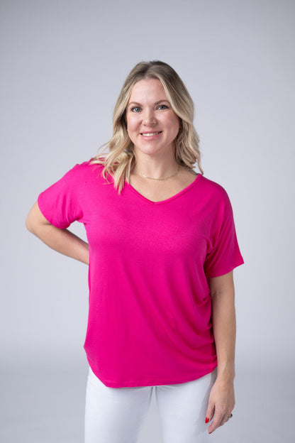 IN STOCK Chloe Cozy Tee - Hot Pink