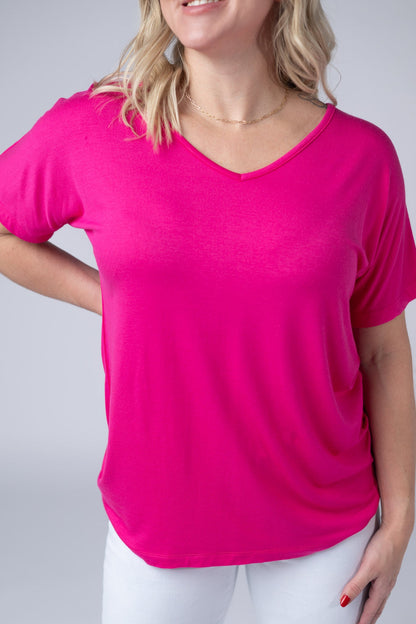 IN STOCK Chloe Cozy Tee - Hot Pink