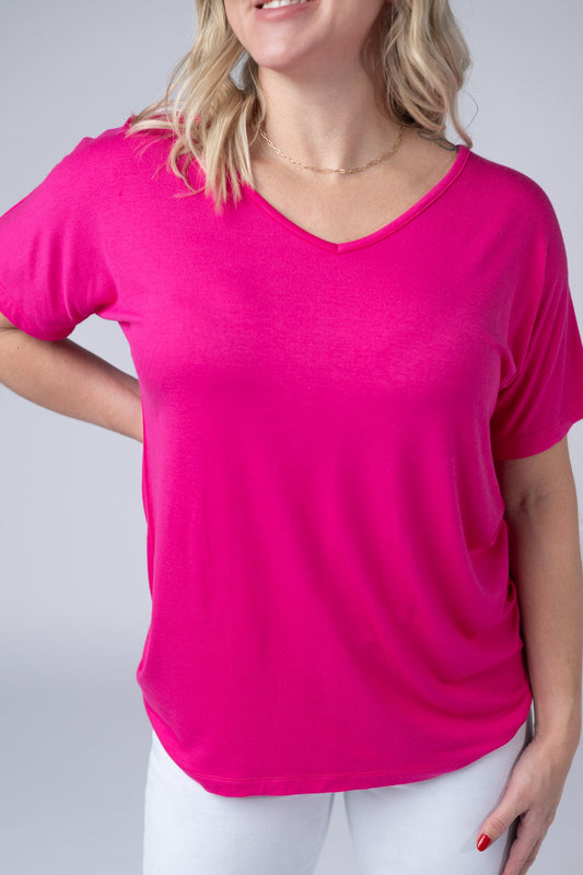 IN STOCK Chloe Cozy Tee - Hot Pink