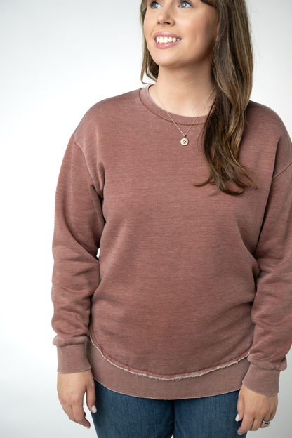 MARKET EXCLUSIVE Vintage Wash Pullover - Brown