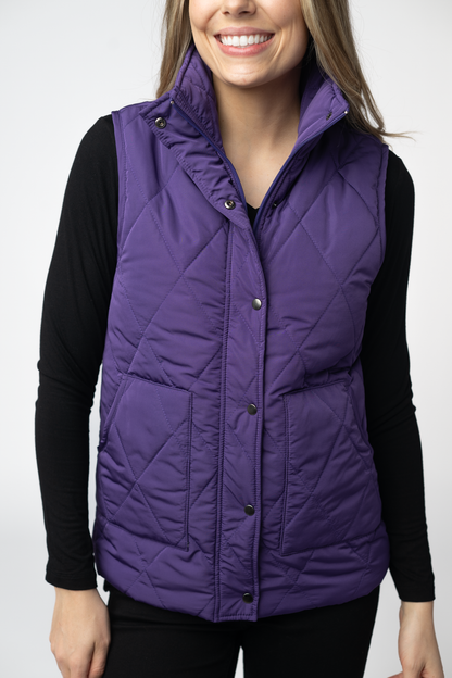 IN STOCK Remy Zip Up Vest - Purple