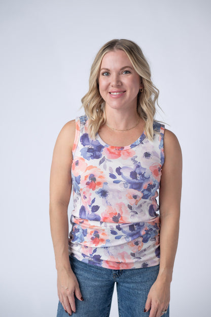 IN STOCK Ava Tank - Sunset Watercolor Floral