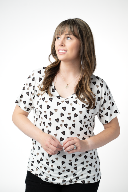 PREBOOK Chloe Cozy Top - Monochrome Hearts