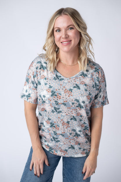 IN STOCK Chloe Cozy Tee - Ditsy Blush Floral