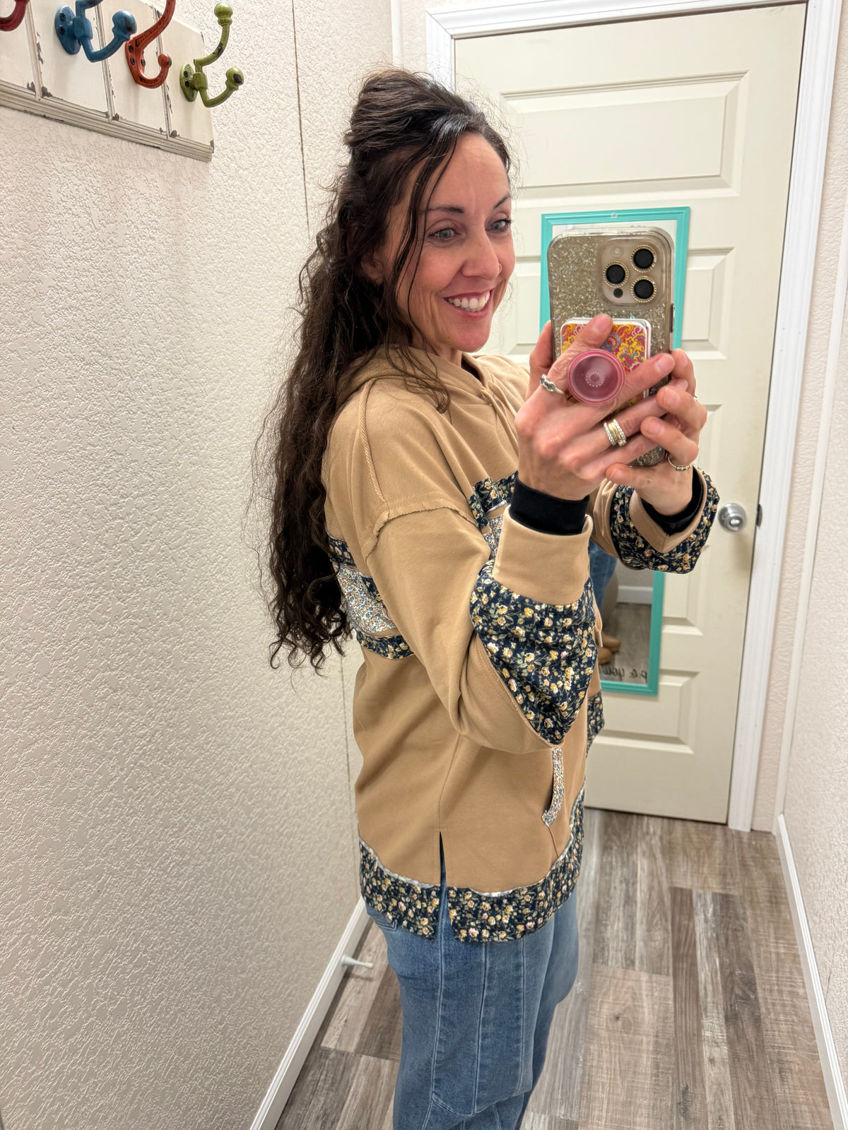 Black & Tan Flowers Hoodie