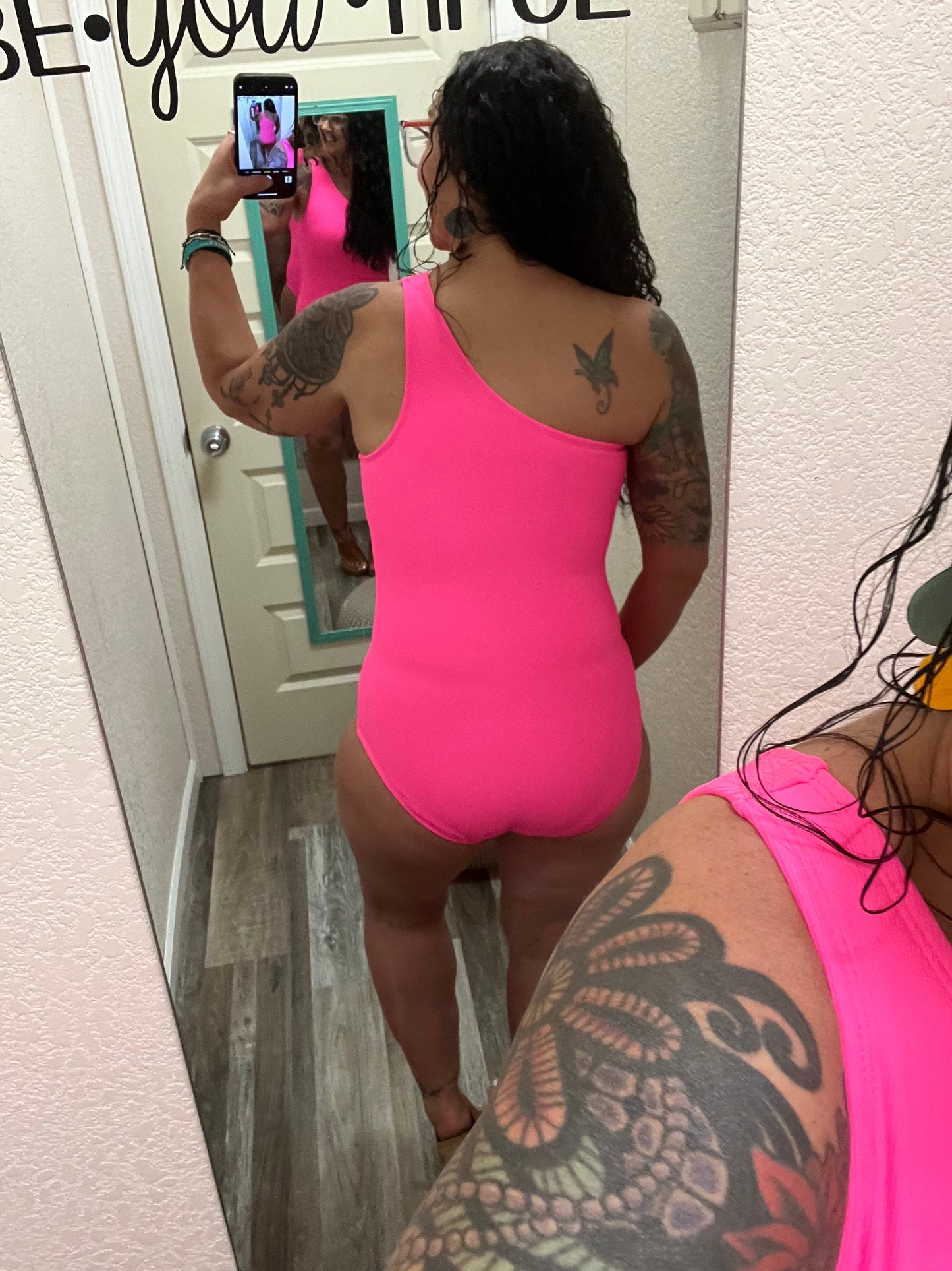 Beach Bound Ribbed One-Piece Swimsuit- Neon Pink Swimsuit