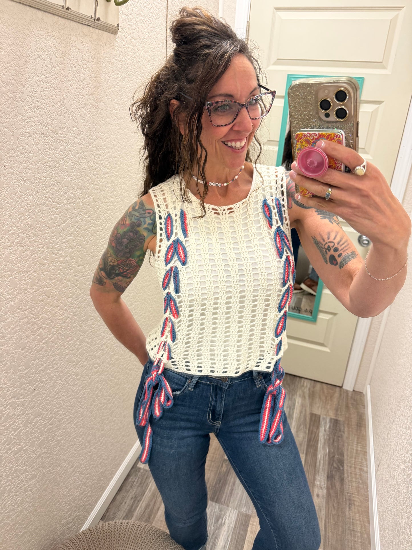 Freedom Open Knit Sleeveless Top