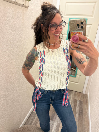 Freedom Open Knit Sleeveless Top