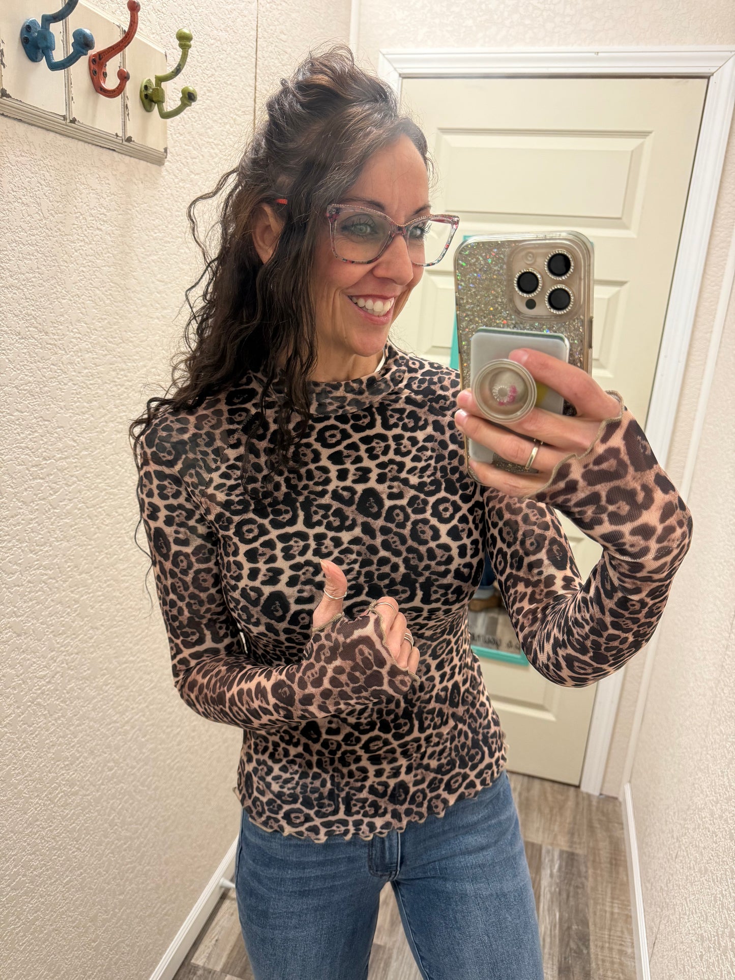 Charming Mesh Top With Thumbholes