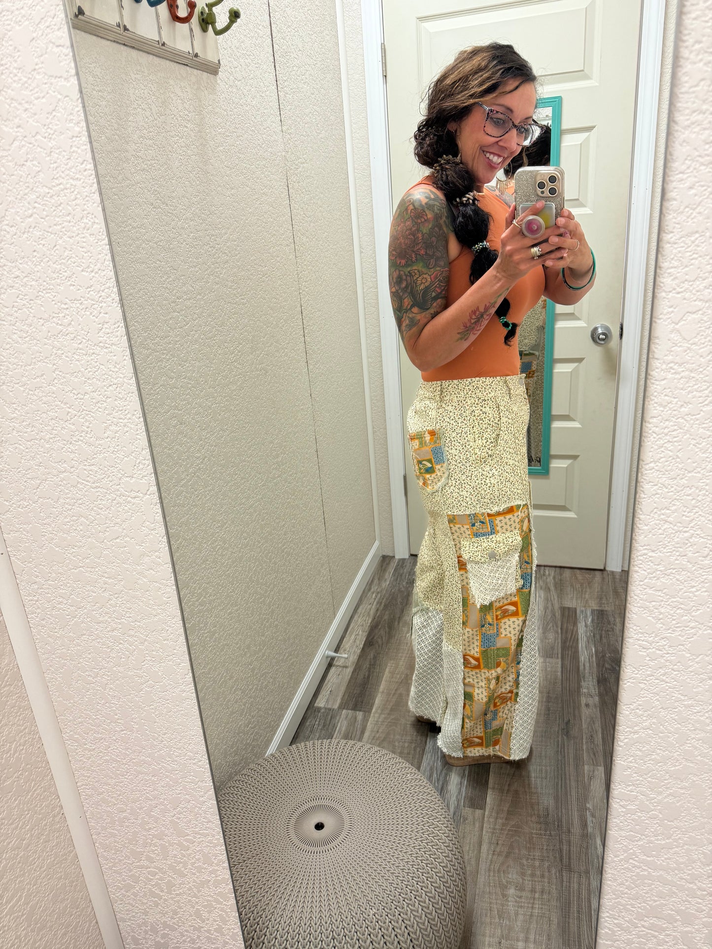 StarFlower Patchwork Wide Leg Pants