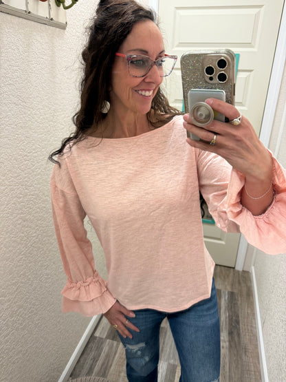 Raquel Ruffles on the Cuffs Top