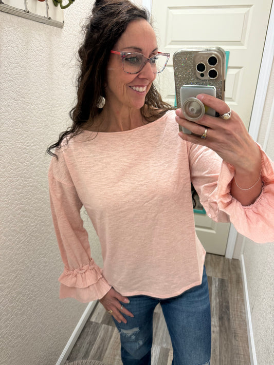 Raquel Ruffles on the Cuffs Top