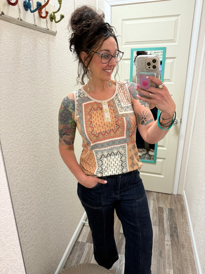 Cayla Henley Patchwork Tank