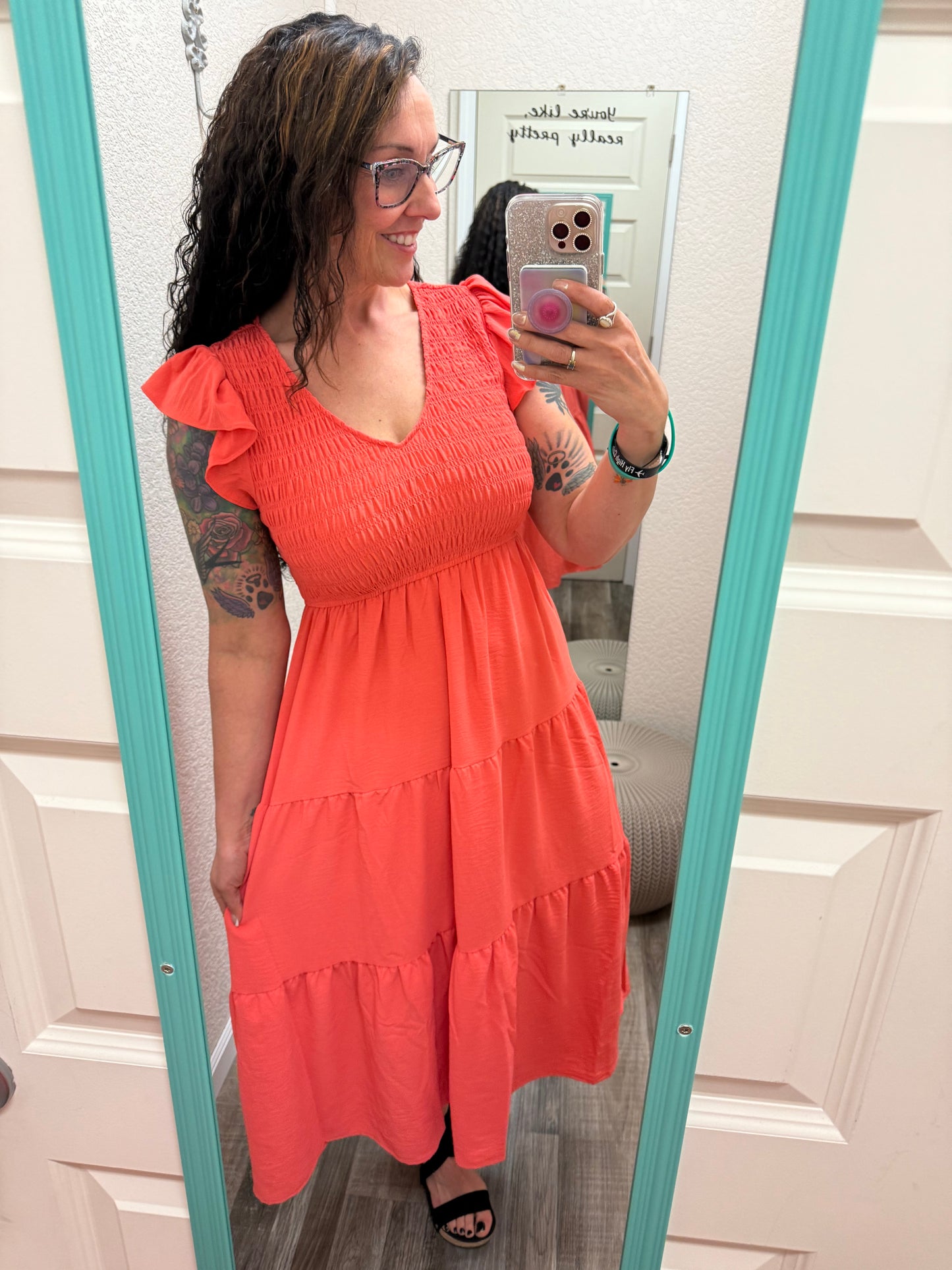 Flutter Sleeve Maxi Dress