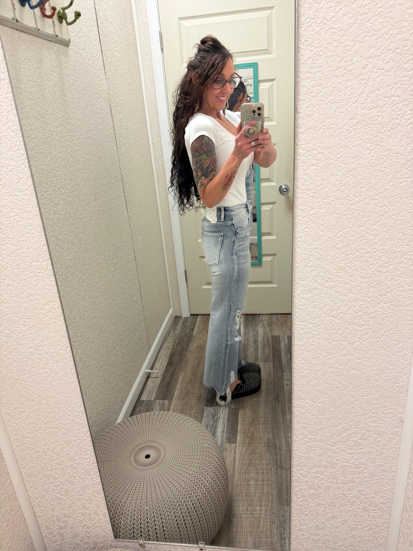 Who Dis Distressed High Rise Vintage Cropped Jeans