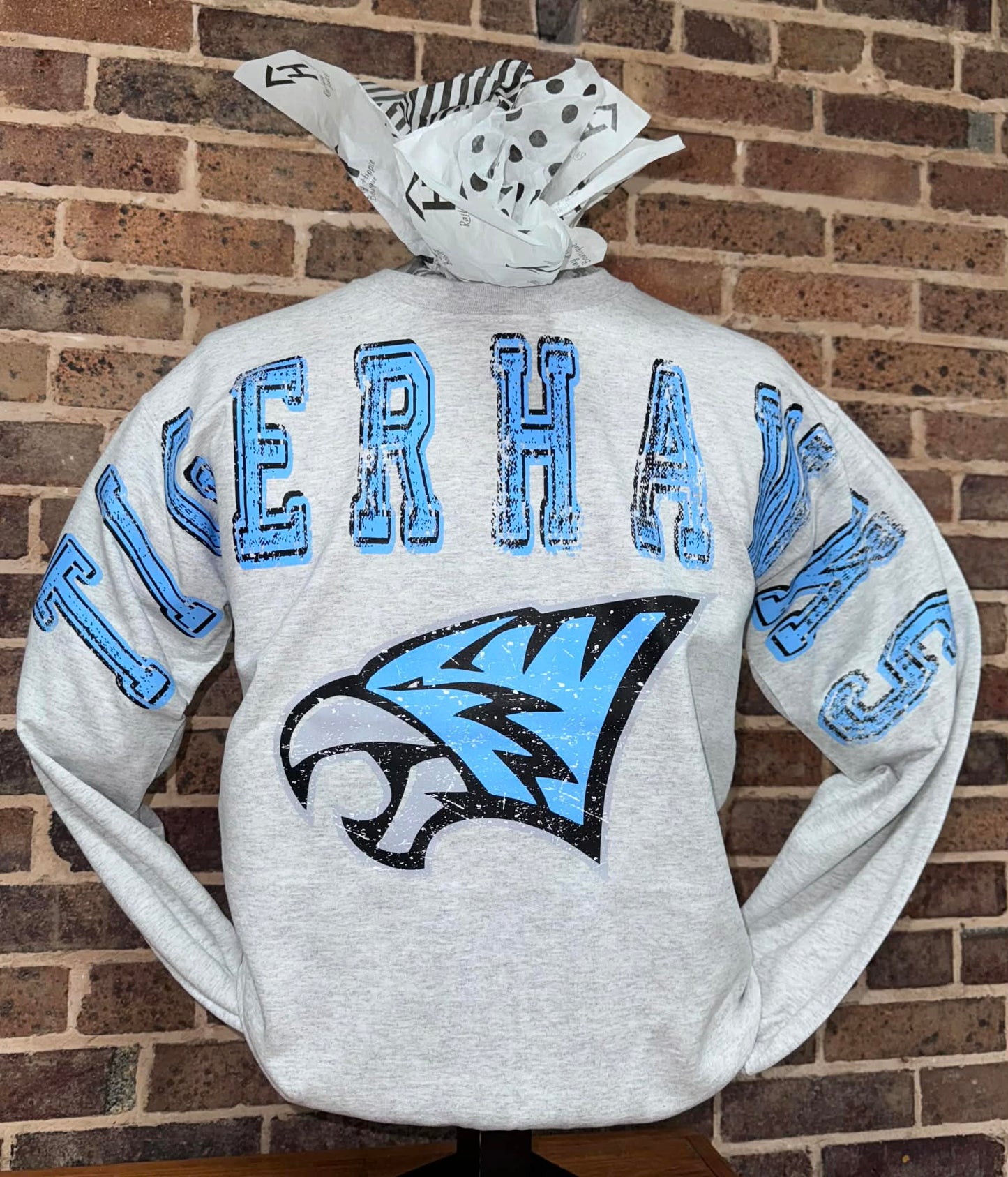 🩵🤍NFV TigerHawks Vintage Crewneck Sweatshirt PreOrder
