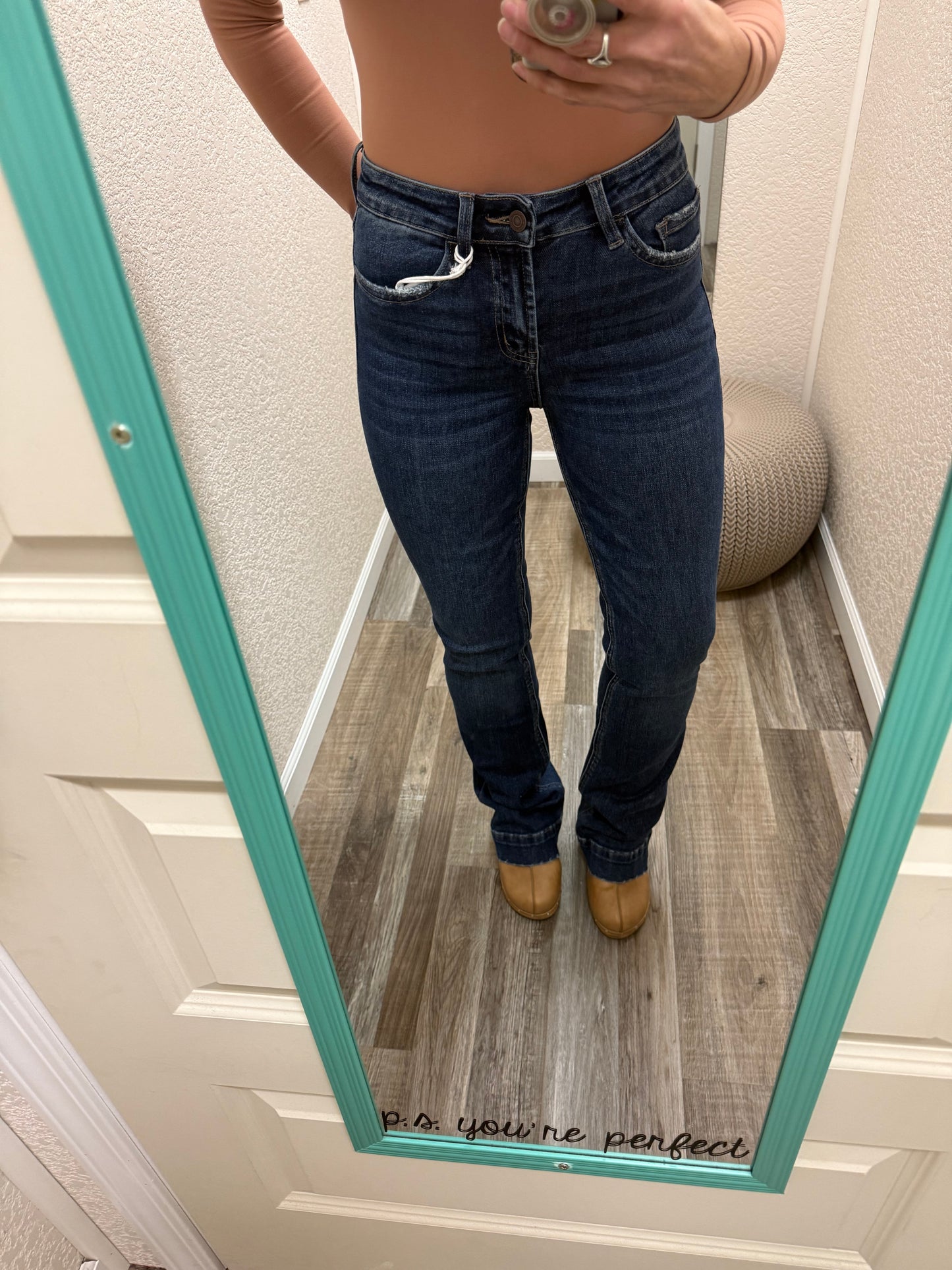 Sustainability High Rise Trouser Hem Bootcut Vervet Jeans